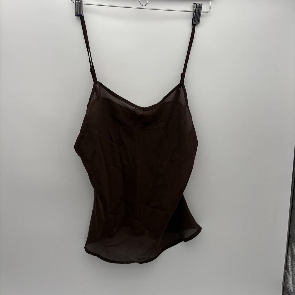 Apt. 9 Camisole Tank Top Womens Large Brown Sheer Chiffon Polyester Basic